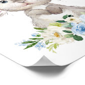 Niedlicher Hasen, Kaninchen, Blumen, Junge Kinderz Poster (Ecke)