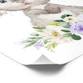 Niedlicher Hasen, Kaninchen, violette Blumen, gesc Fotodruck (Ecke)