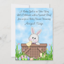 Niedlicher Hasen, Küken, Ostereier Kinderdusche Einladung