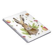 Niedlicher Hasen mit Apfelkuchen und Pilzgerichten Notizblock (Rechte Seite)