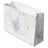 niedlicher Hasen- und Halbmond Große Geschenktüte (Rückseite Schrägansicht)