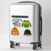 Niedlicher, hässlicher Sweater Frohe Weihnachtscre Aufkleber (Koffer)