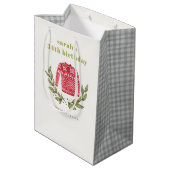 Niedlicher, hässlicher Winter Rot jeden Geburtstag Mittlere Geschenktüte (Rückseite Schrägansicht)