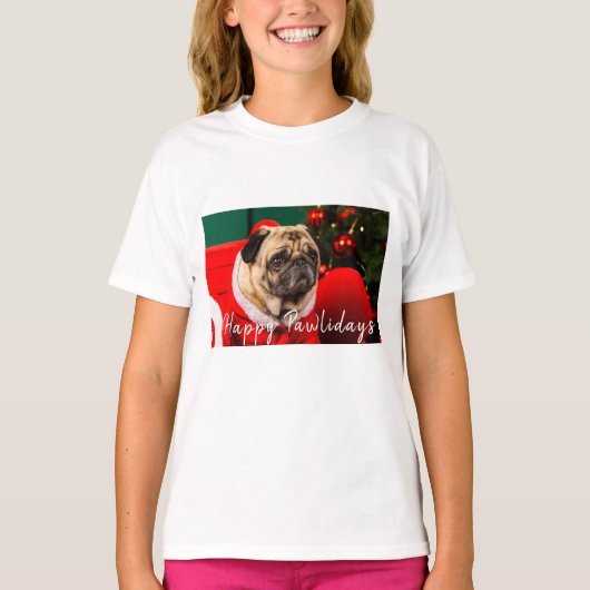 Niedlicher Haustier Hund Lover Foto Weihnachten Gl T-Shirt (Vorderseite)