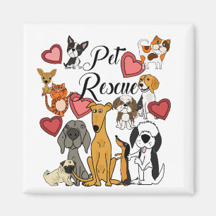 Niedlicher Haustier-Rettungs-Liebe-Cartoon Magnet