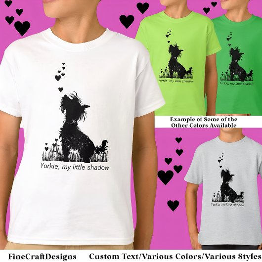 Niedlicher Haustier Yorkie Terrier Individuelle Na T-Shirt