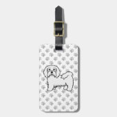 Niedlicher Havanese-Cartoon-Dog und benutzerdefini Gepäckanhänger (Vorderseite vertikal)