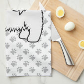 Niedlicher Havanese-Kartoon-Hunde-Illustration Geschirrtuch (Viertel Falte)