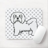 Niedlicher Havanese-Kartoon-Hunde-Illustration Mousepad (Mit Mouse)