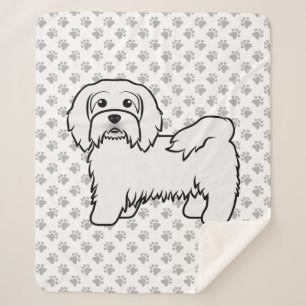 Niedlicher Havanese-Kartoon-Hunde-Illustration Sherpadecke