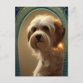 Niedlicher Havanese Welpen-Hund-Postkarte Postkarte