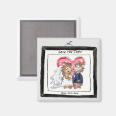 Niedlicher Heart Cartoon Speichern Sie die Datumsm Magnet (Vorderseite/Rückseite)