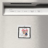 Niedlicher Heart Cartoon Speichern Sie die Datumsm Magnet (In Situ (Geschirrspüler))