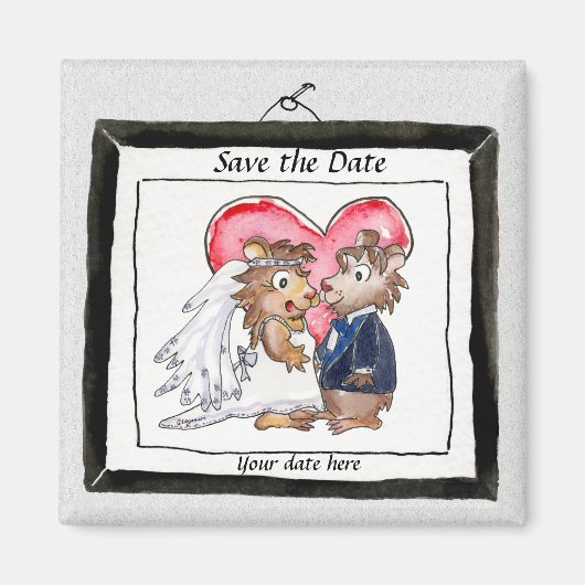Niedlicher Heart Cartoon Speichern Sie die Datumsm Magnet (Vorne)