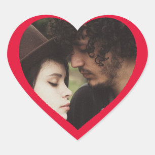 Niedlicher Heart Shaped Couple Foto Sticker