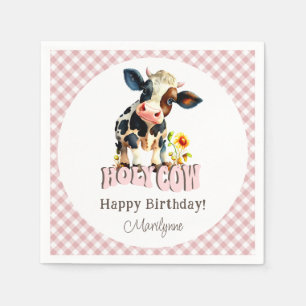 Niedlicher Heiliger Kuh Rosa Geburtstag Serviette