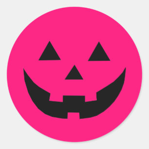 Niedlicher, heiß rosa Kürbis Brustkrebs Runder Aufkleber