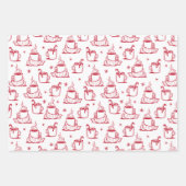 Niedlicher heißer Kaffee Nahtloses Muster, weißer  Geschenkpapier Set (Vorderseite 2)
