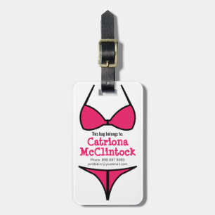 Niedlicher heißes Rosa-Bikini-Girly Damen Gepäckanhänger
