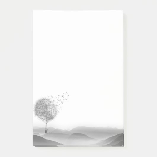 Niedlicher Heißluft-Ballon-Löwenzahn-Samen-Schlag Post-it Klebezettel (Vorderseite)