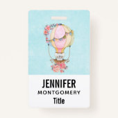 Niedlicher Heißluftballon Ausweis (Vorderseite)