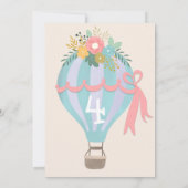 niedlicher Heißluftballon Geburtstag Einladung (Rückseite)