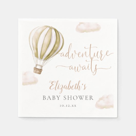 Niedlicher Heißluftballon Geschlecht Neutrale Baby Serviette (Vorderseite)