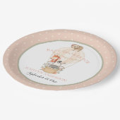 Niedlicher Heißluftballon Giraffe Zebra Vielen Dan Pappteller (Schrägansicht)