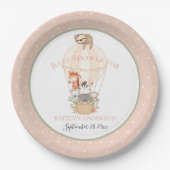 Niedlicher Heißluftballon Giraffe Zebra Vielen Dan Pappteller (Vorderseite)