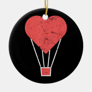Niedlicher Heißluftballon Keramik Ornament