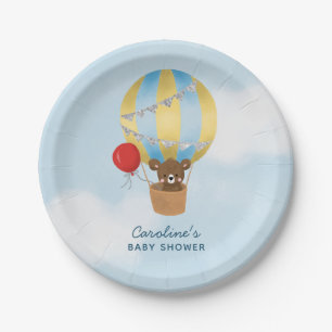 Niedlicher Heißluftballon Kinderdusche Pappteller