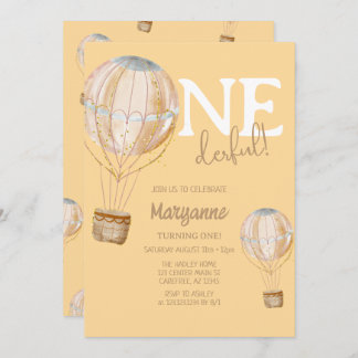 Niedlicher Heißluftballon Kindergeburtstag Einladu Einladung
