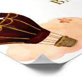 Niedlicher Heißluftballon Löwe Babydusche Willkomm Poster (Ecke)