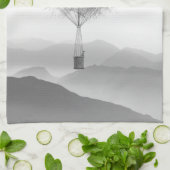 Niedlicher Heißluftballon-Lüster blüht Geschirrtuch (Gefaltet)