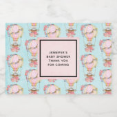 Niedlicher Heißluftballon mit Bärenfarben-Muster Schaumweinetikett (Einzelnes Label)