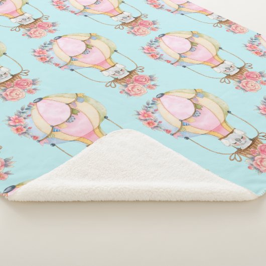 Niedlicher Heißluftballon mit Bärenfarben-Muster Sherpadecke (3/4)