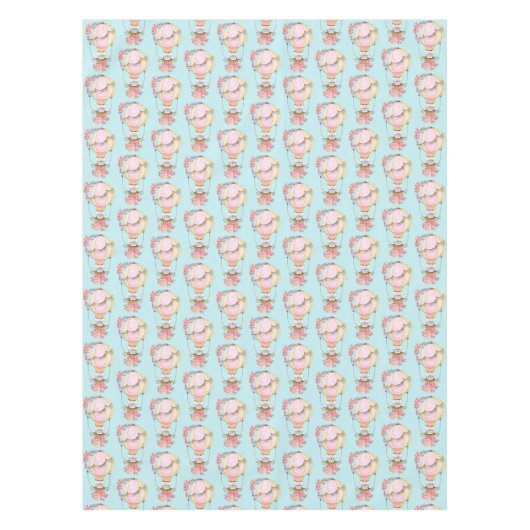 Niedlicher Heißluftballon mit Bärenfarben-Muster Tischdecke (Vorderseite)