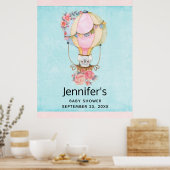 Niedlicher Heißluftballon mit Bärenfarben-Poster Poster (Küche)