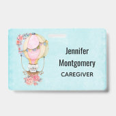 Niedlicher Heißluftballon mit Bärenwasser Ausweis (Rückseite)