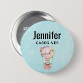 Niedlicher Heißluftballon mit Bärenwasser Button (Vorne & Hinten)