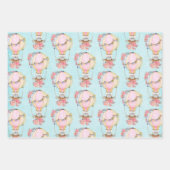 Niedlicher Heißluftballon mit Bärenwasser Geschenkpapier Set (Vorderseite)