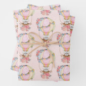 Niedlicher Heißluftballon mit Bärenwasser Geschenkpapier Set (Beispiel)