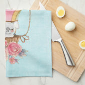 Niedlicher Heißluftballon mit Bärenwasser Geschirrtuch (Viertel Falte)