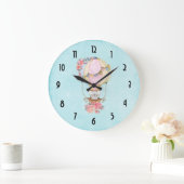 Niedlicher Heißluftballon mit Bärenwasser Große Wanduhr (Zuhause)