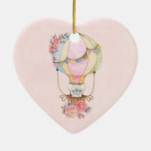 Niedlicher Heißluftballon mit Bärenwasser Keramik Ornament (Hinten)