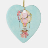 Niedlicher Heißluftballon mit Bärenwasser Keramik Ornament (Rechts)