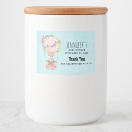 Niedlicher Heißluftballon mit Bärenwasser Lebensmitteletikett