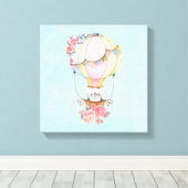 Niedlicher Heißluftballon mit Bärenwasser Leinwanddruck (Insitu (Holzboden))