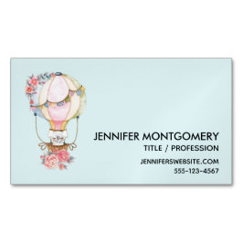 Niedlicher Heißluftballon mit Bärenwasser Magnetische Visitenkarte