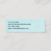 Niedlicher Heißluftballon mit Bärenwasser Mini Visitenkarte (Rückseite)